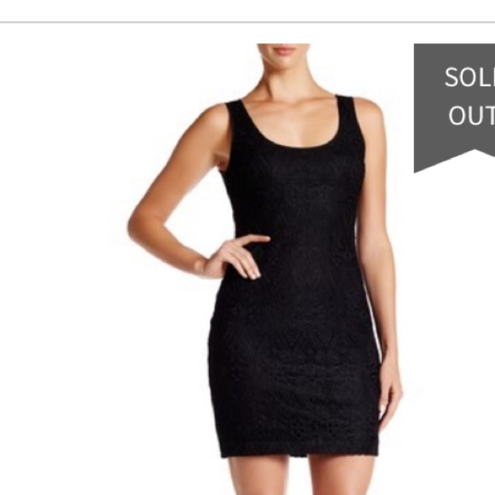 NWT black Guess sleeveless lace shift dress size 8